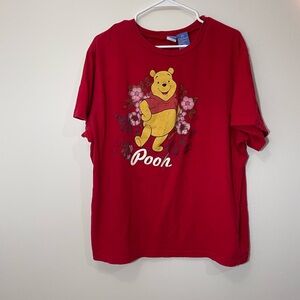 Vintage 90s Disney Winnie The Pooh T-Shirt Womens 2XL Cute Floral Double Sided